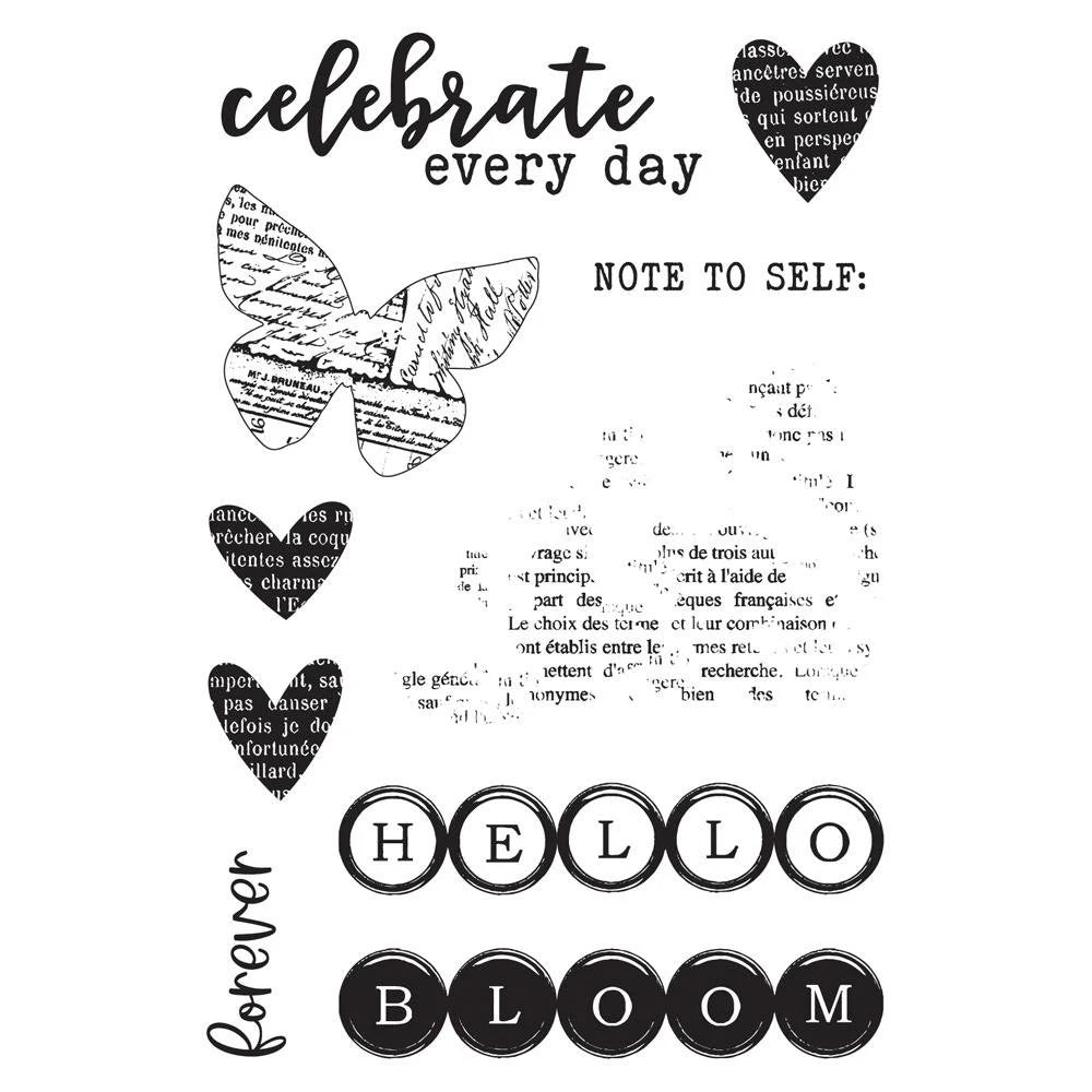 Simple Stories Simple Vintage LIFE IN BLOOM Clear Stamps 4