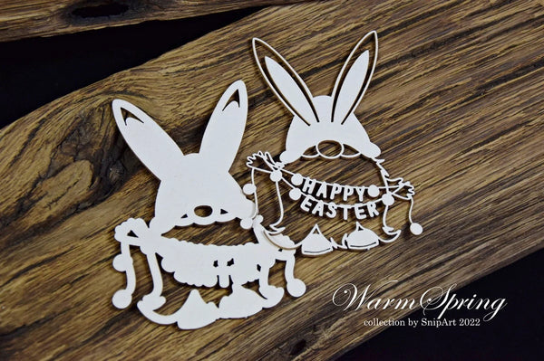 Snipart Warm Spring HAPPY GNOME Chipboard #24209