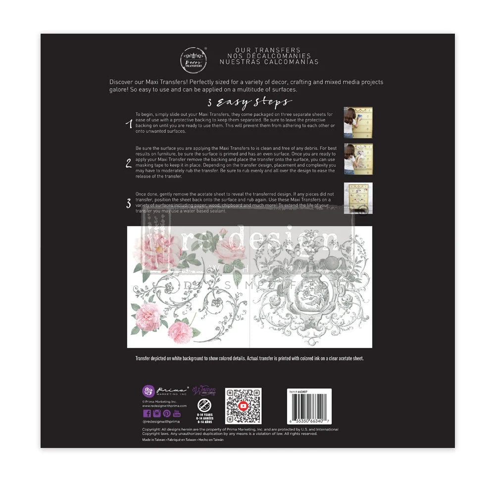 Re-design Prima Decor Maxi Transfer ODEUR De ROSE 2 sheets 12