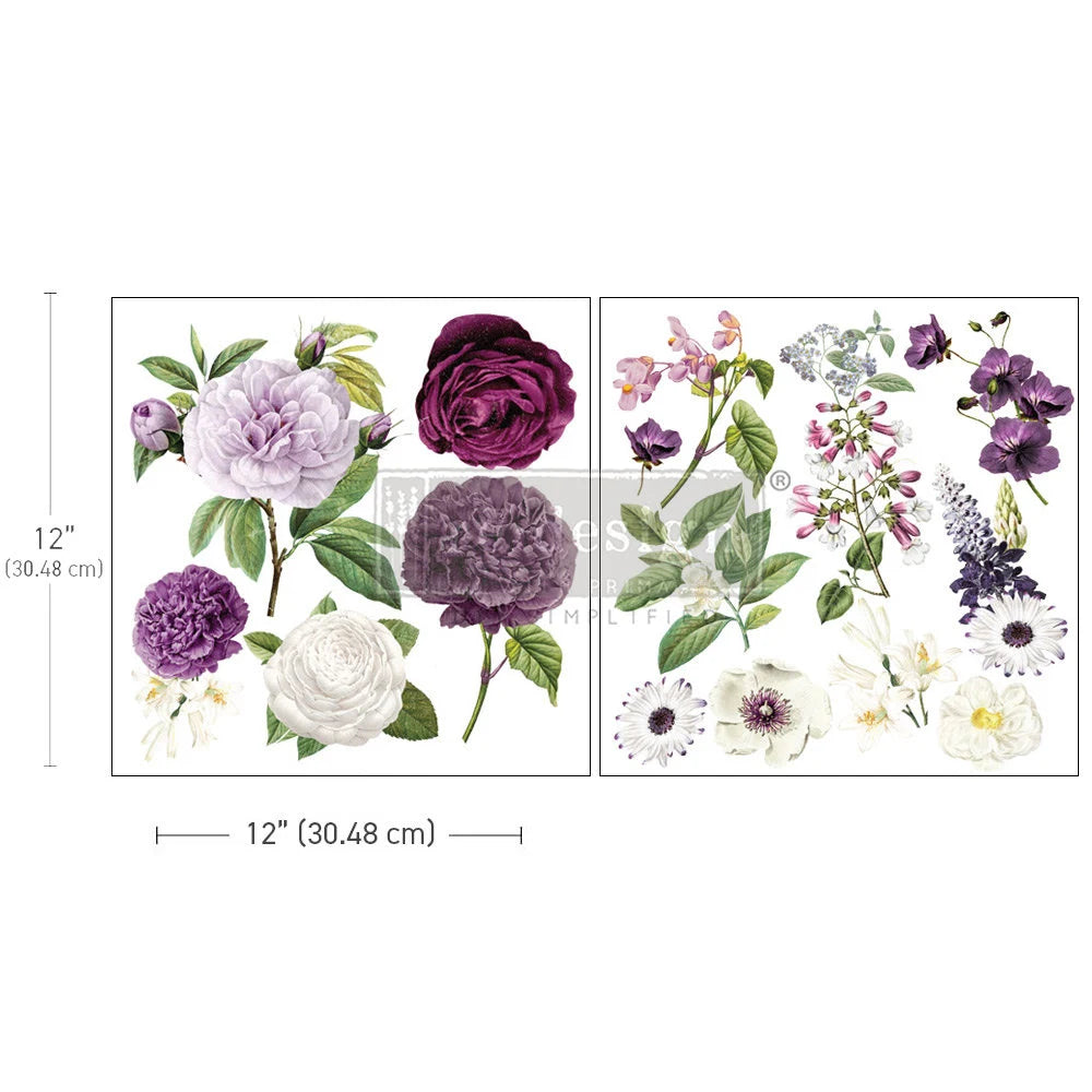 Re-design with Prima Decor Maxi Transfer MAJESTIC BLOOMS 2 sheets 12