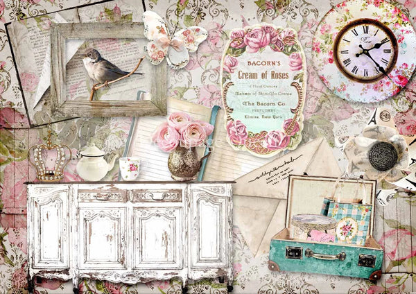 Decoupage Queen THE DUCHESS of SHABBY A4 Rice Paper dqrp0419 (Retired 2.25) LAST TWO