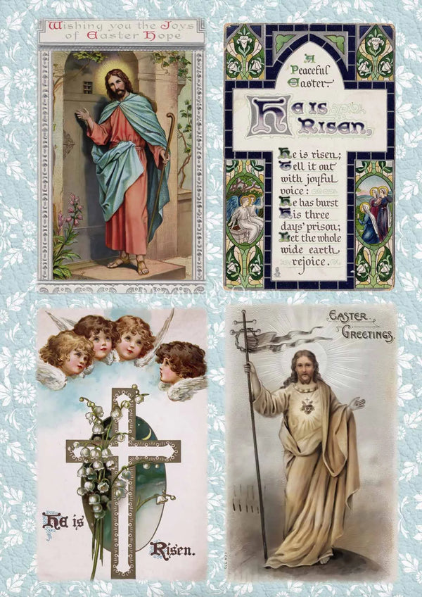 Decoupage Queen HE IS RISEN A4 Rice Paper dqrp0430  (Retired 2.25)