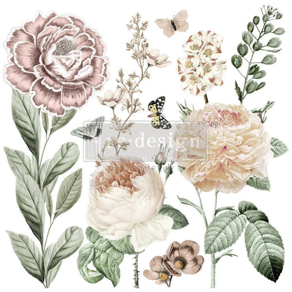 Re-design Prima Decor Maxi Transfer An Afternoon in the Garden 2 sheets 12"x12" #663506