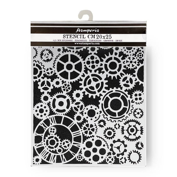 Stamperia Mixed Media Art Magic Forest MECHANISMS Stencil 20x25 cm #KSTD128