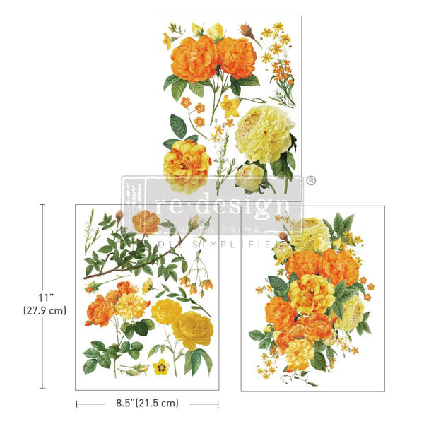 re-design Prima MY HONEY 8.5 x 11 Decor Transfers 3 sheets #666040