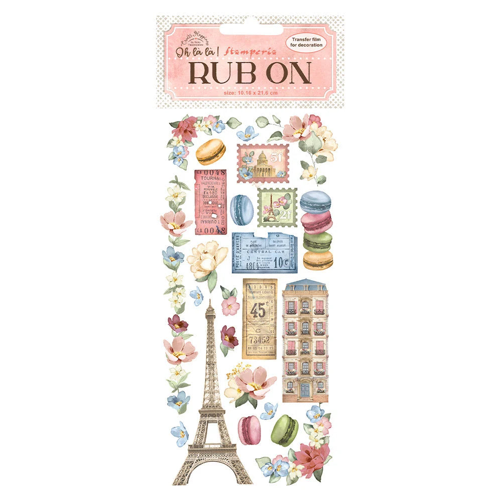 Stamperia Create Happiness Oh La La TOUR EIFFEL Rub On 4