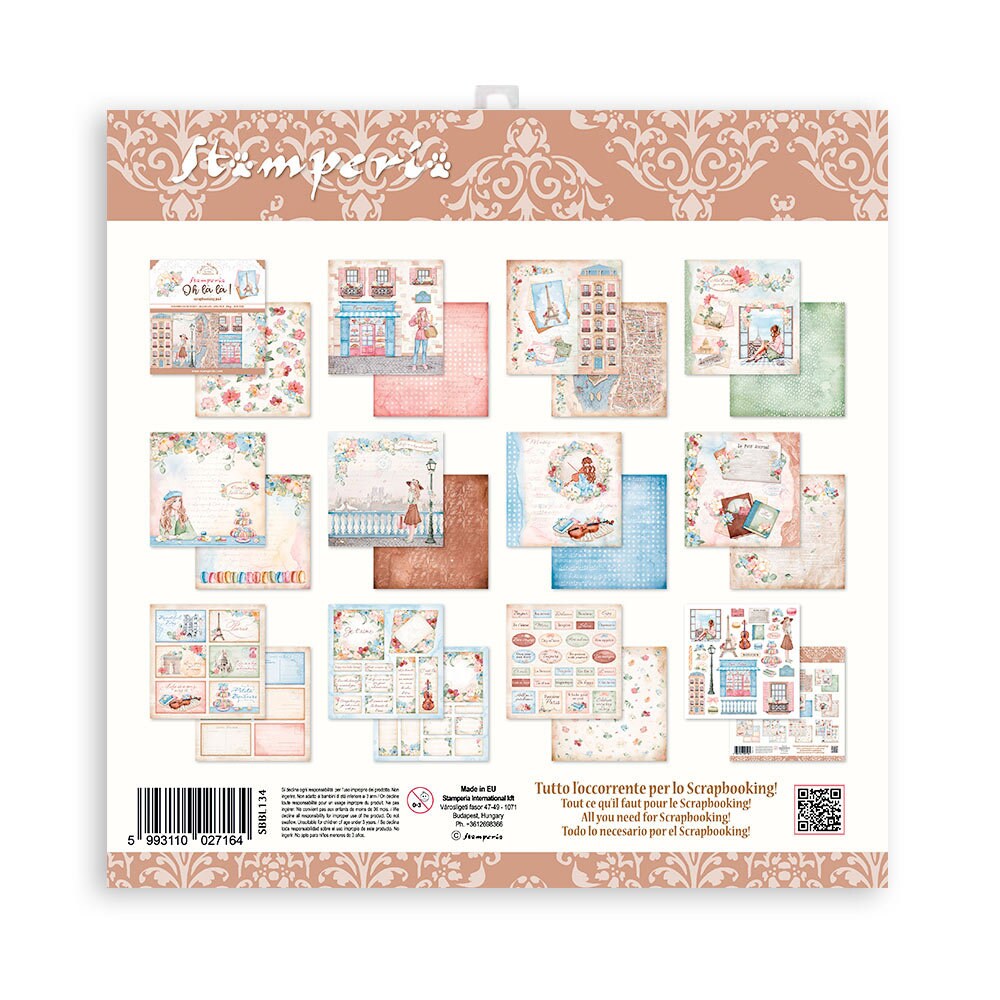 Stamperia Create Happiness OH LA La 12x12 Doublesided Paper 10 PCS + Bonus #SBBL134