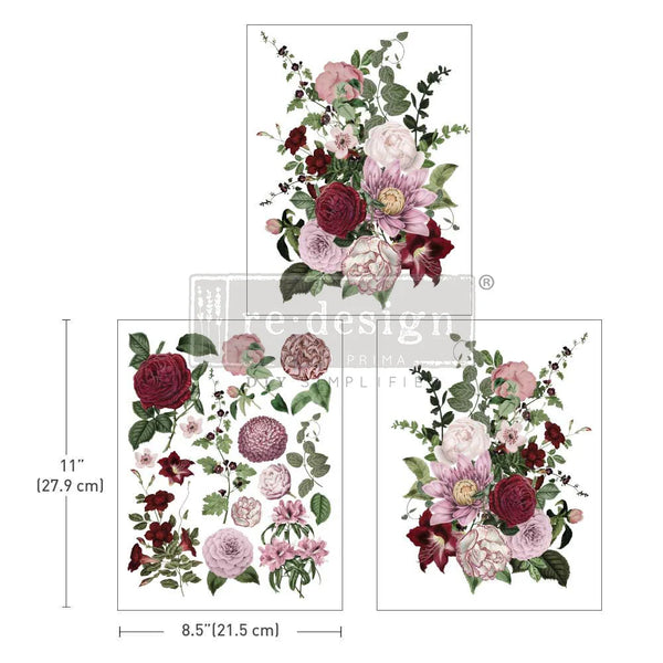 re-design Prima VERY PURPLE 8.5 x 11 Decor Transfers 3 sheets #666026