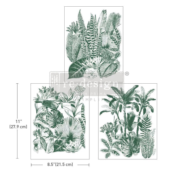 re-design Prima GREEN FOLIAGE 8.5 x 11 Decor Transfers 3 sheets #665951
