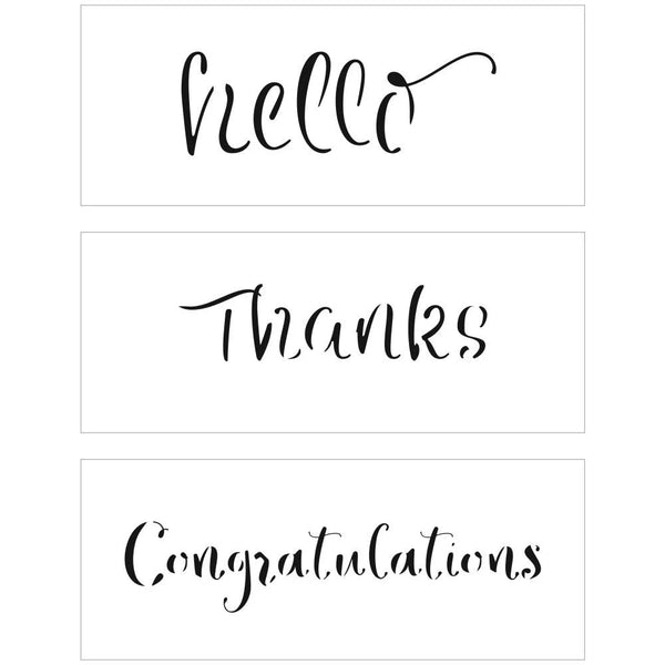 TCW The Crafter's Workshop Slimline - 3 WORDS Stencil #TCW6031