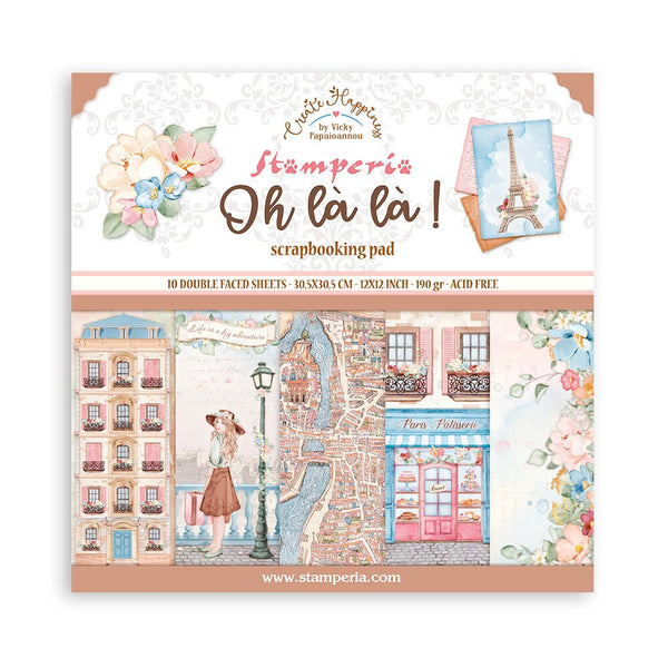 Stamperia Create Happiness OH LA La 12x12 Doublesided Paper 10 PCS + Bonus #SBBL134
