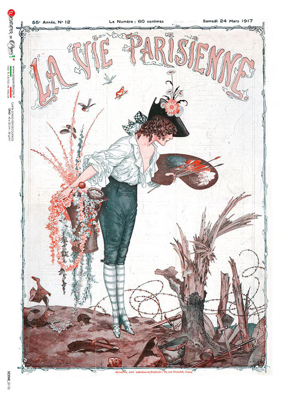 Paper Designs ARTIST GIRL A4 Decoupage Rice Paper  #SCENE0110