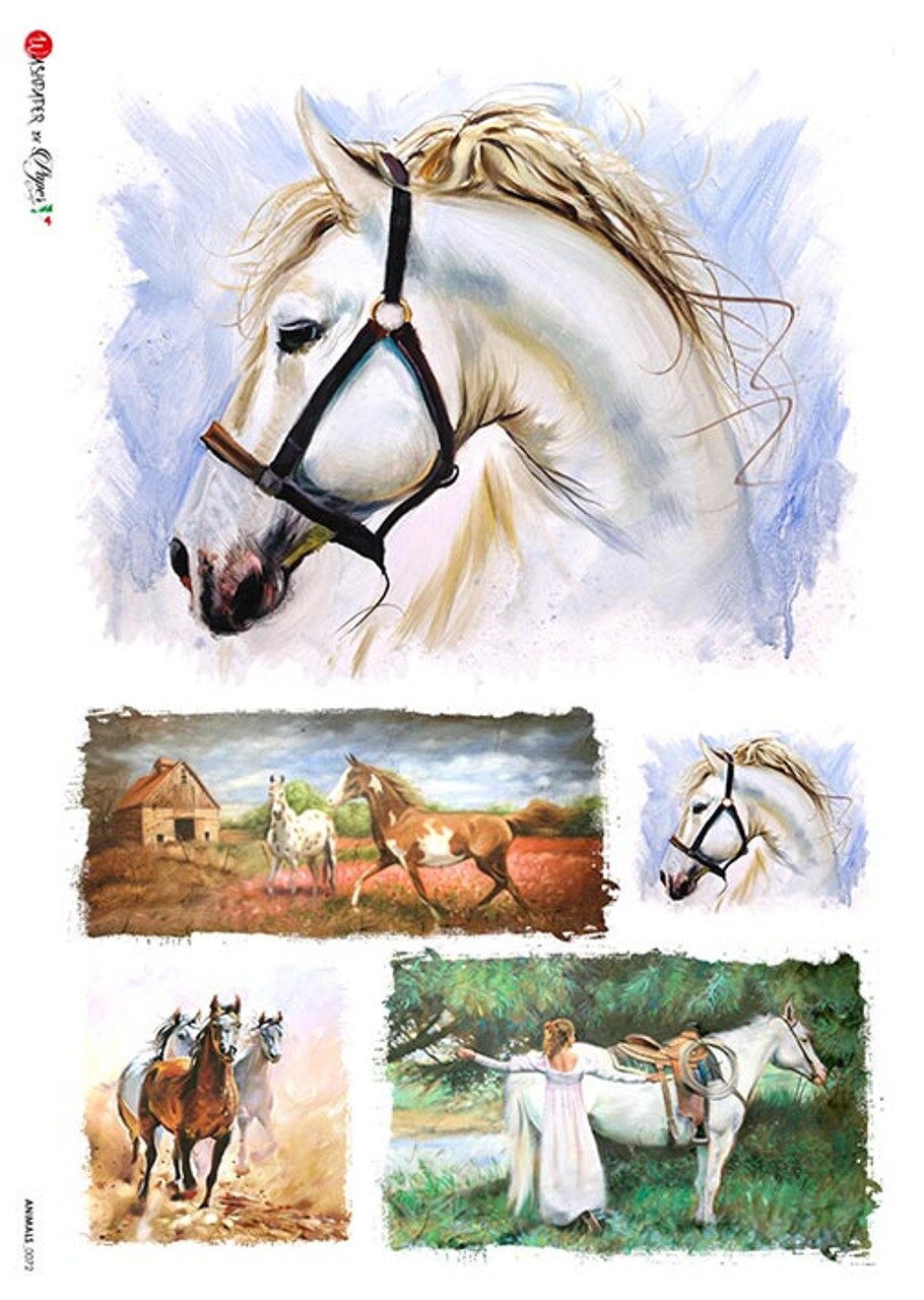 Paper Designs Horses A4 Decoupage Rice Paper #ANIMALS 0072