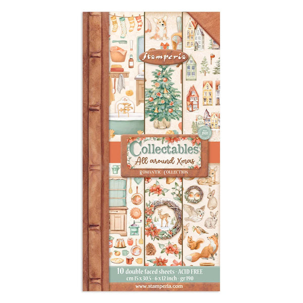 Stamperia collectibles album with Christmas-themed design on a white background