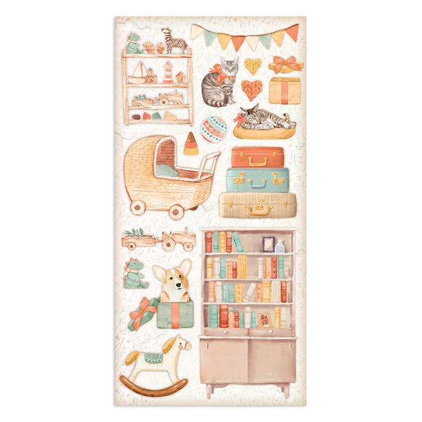 Stamperia ALL AROUND CHRISTMAS Collectables 6x12 Scrapbook Paper 10 Sheets #SBBV24