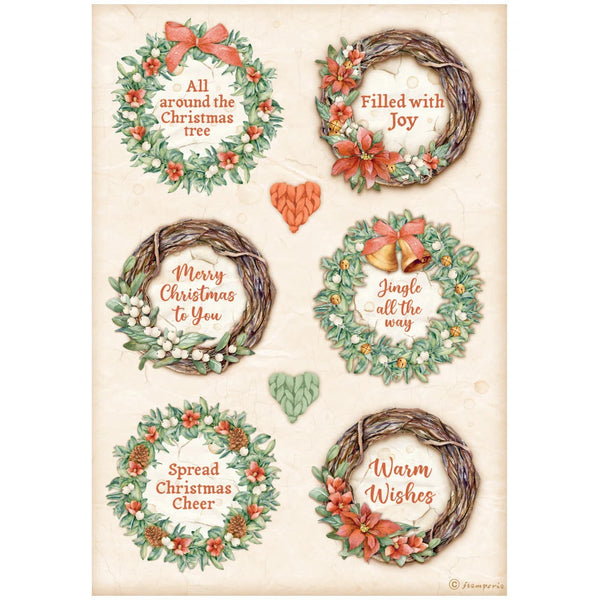 Stamperia All Around Christmas 6 GARLANDS Decoupage Rice Paper A4 #DFSA4805