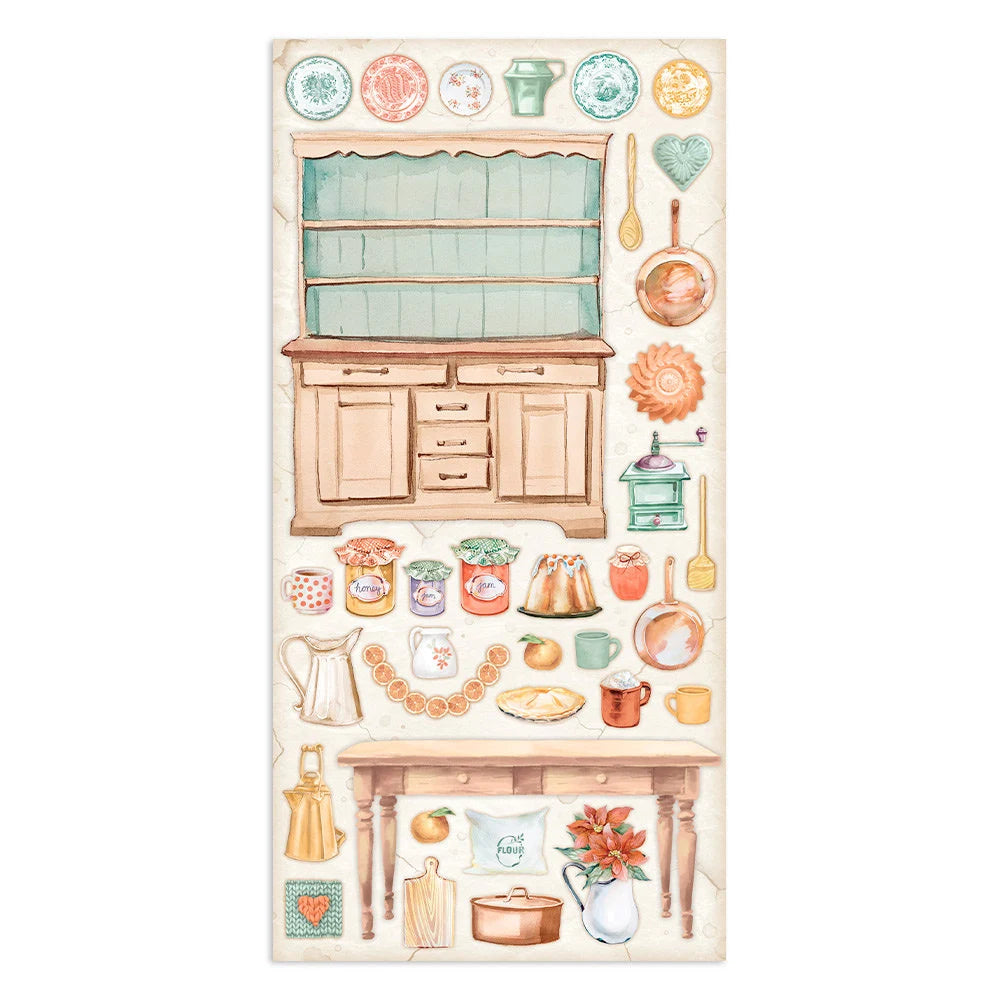 Stamperia ALL AROUND CHRISTMAS Collectables 6x12 Scrapbook Paper 10 Sheets #SBBV24