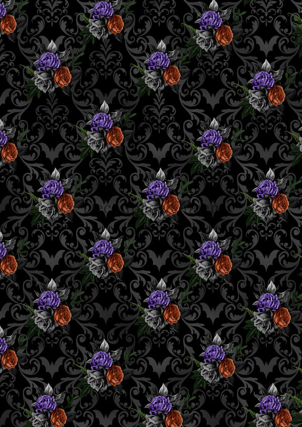 Decoupage Queen HALLOWEEN FLORAL A4 Rice Paper DQRP0505 Halloween Limited Edition