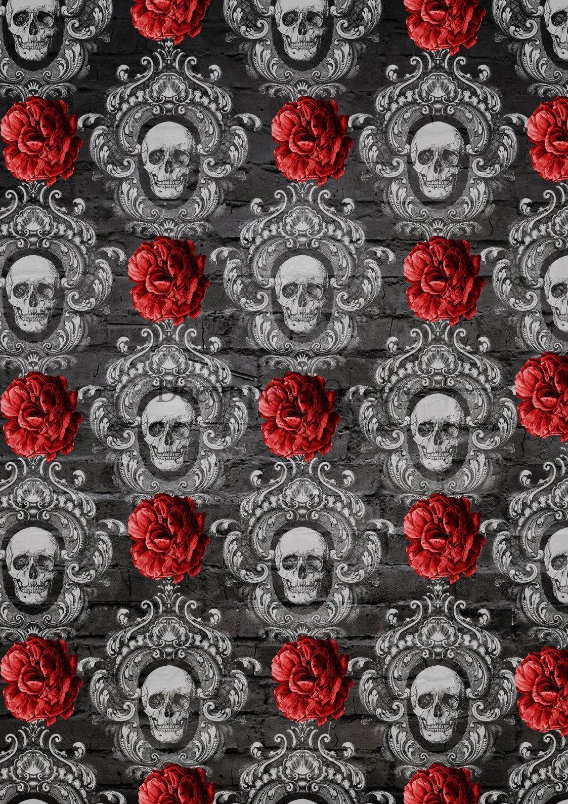 Decoupage Queen FRAMED SKULLS A4 Rice Paper DQRP0504 Halloween Limited Edition
