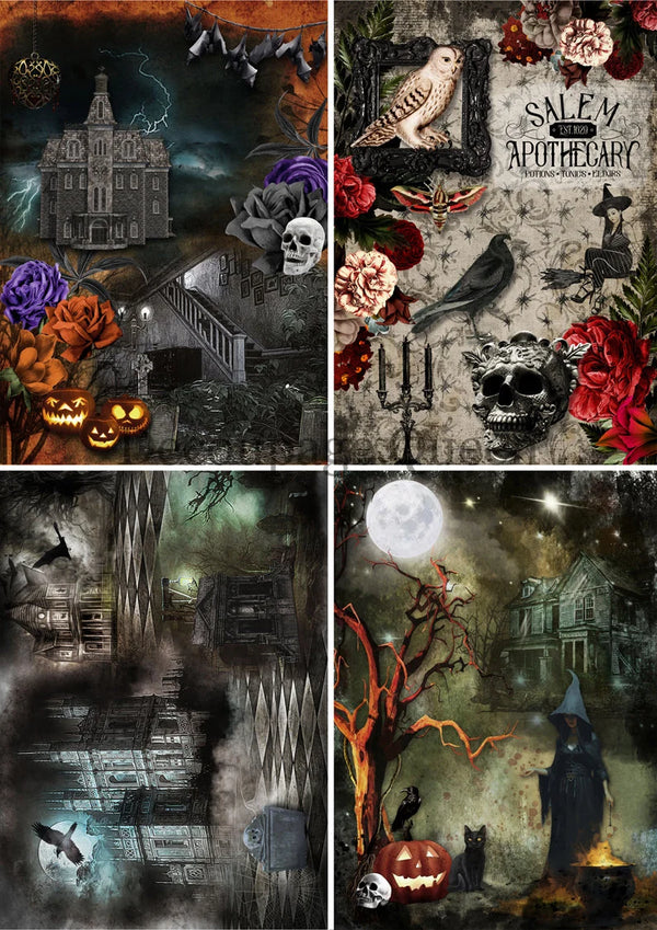 Decoupage Queen HALLOWEEN 4 PACK A4 Rice Paper DQRP0503 Halloween Limited Edition