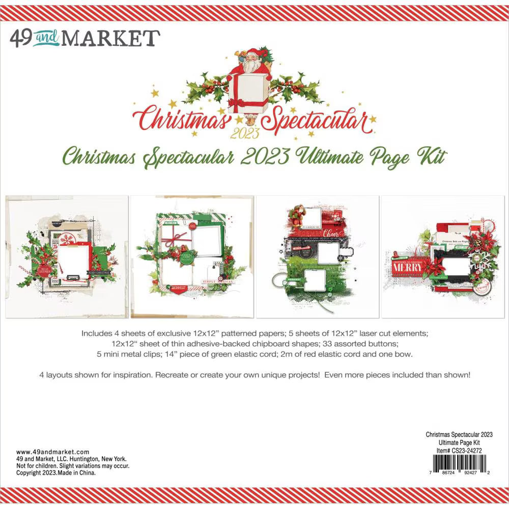 49 and Market Christmas Spectacular 2023 Ultimate Page Kit packaging with Santa Claus design.