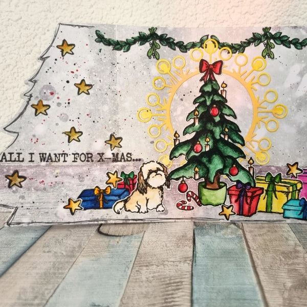 Elizabeth Craft Designs ALL I WANT for X-Mas... A6 Clear Stamps #ECCS309