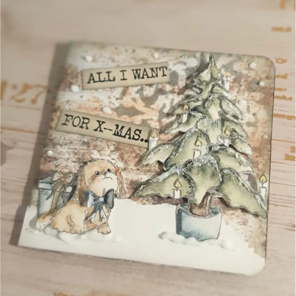 Elizabeth Craft Designs ALL I WANT for X-Mas... A6 Clear Stamps #ECCS309