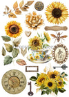 Decoupage Queen SUNFLOWER EPHEMERA A4 Journal Kit #DQJP0001