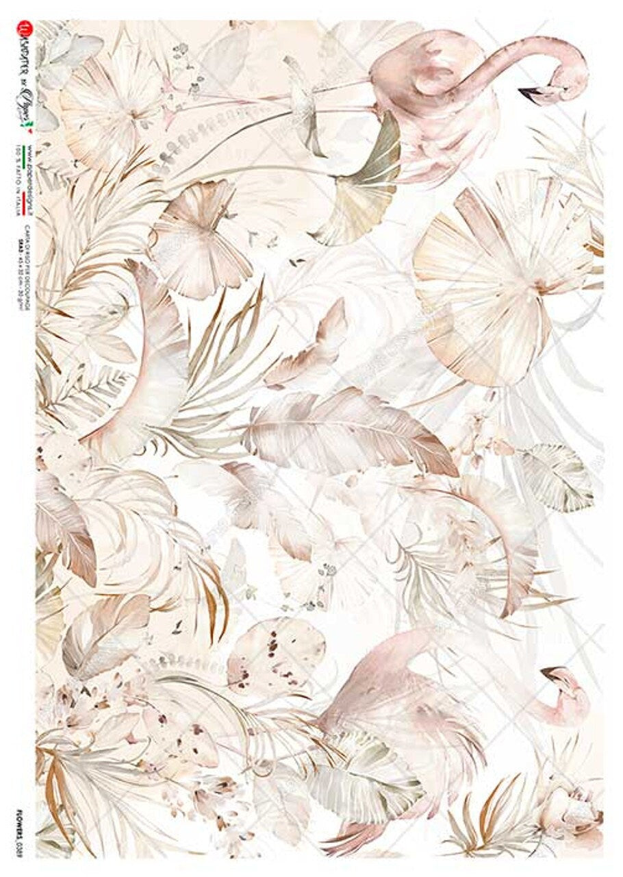 Paper Designs FLOWERS 0389 A4 Decoupage Rice Paper