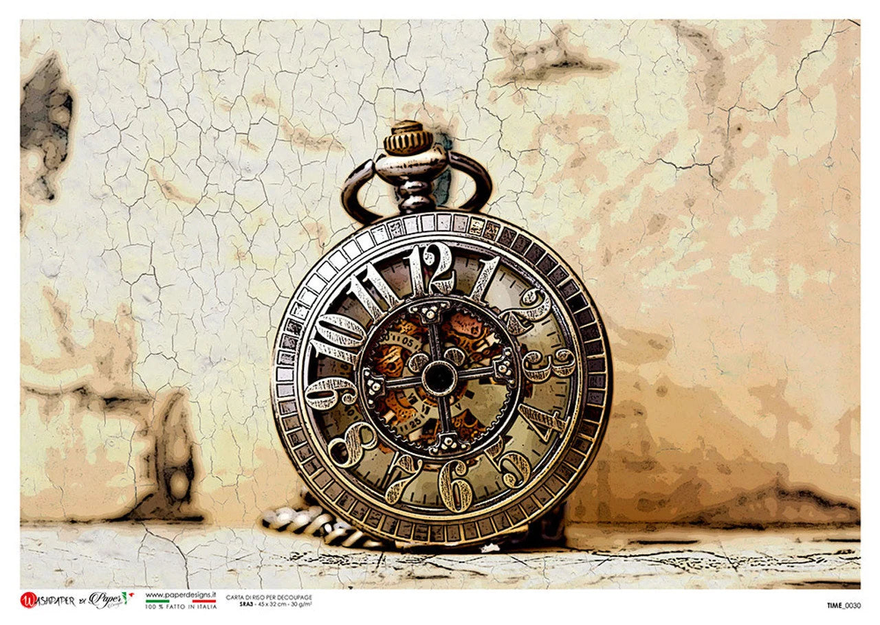 Paper Designs STOPWATCH A4 Decoupage Rice Paper #TIME0030