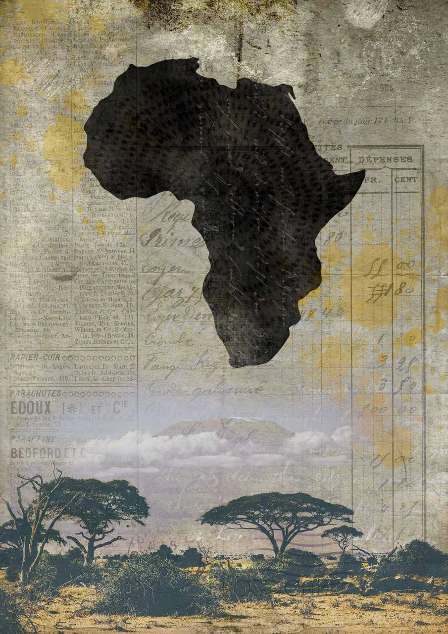 Decoupage Queen AFRICAN JOURNEYMAN A4 Rice Paper #DQRP182 (Retired)