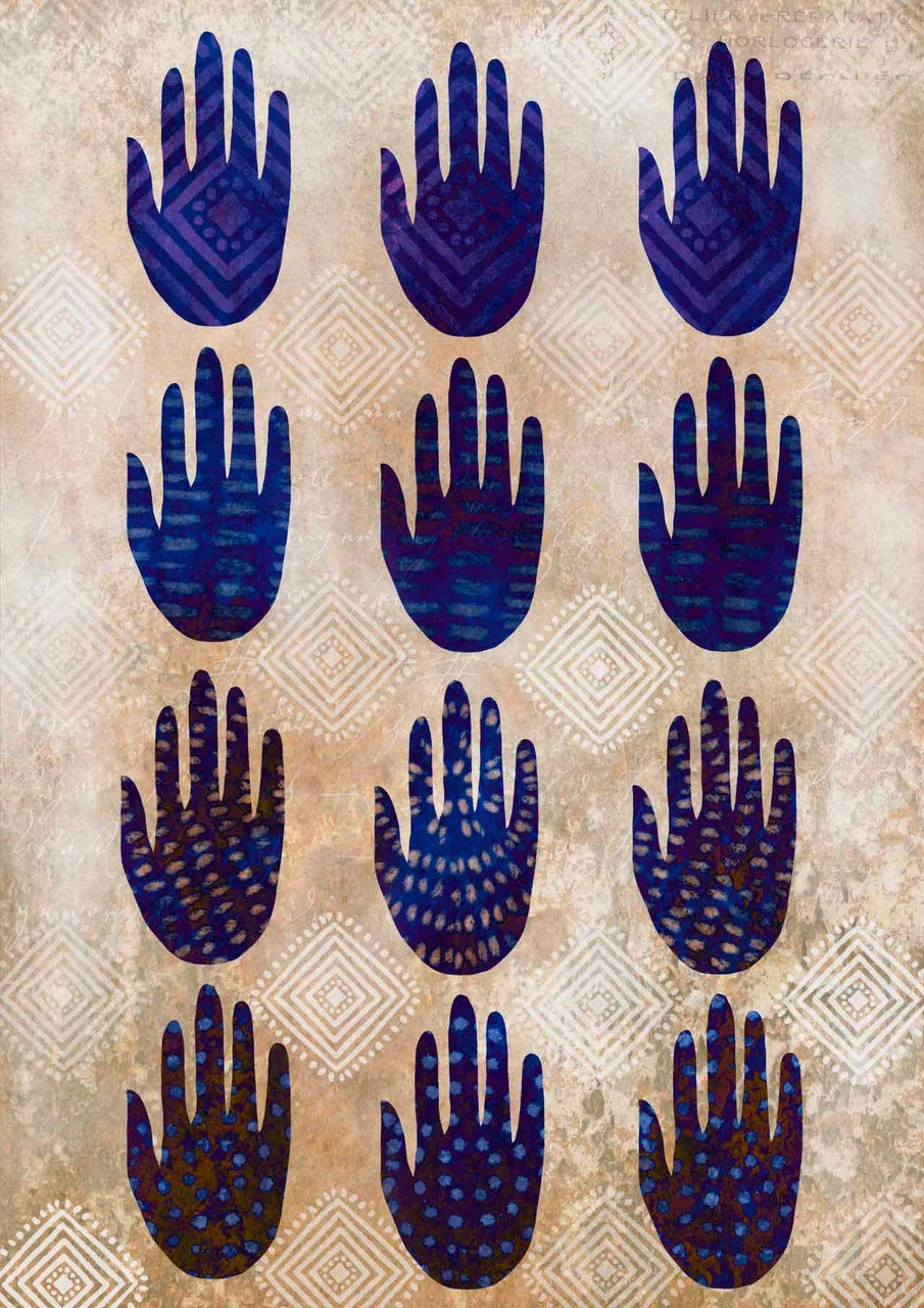 Decoupage Queen HAND PRINT A4 Rice Paper #DQRP0183