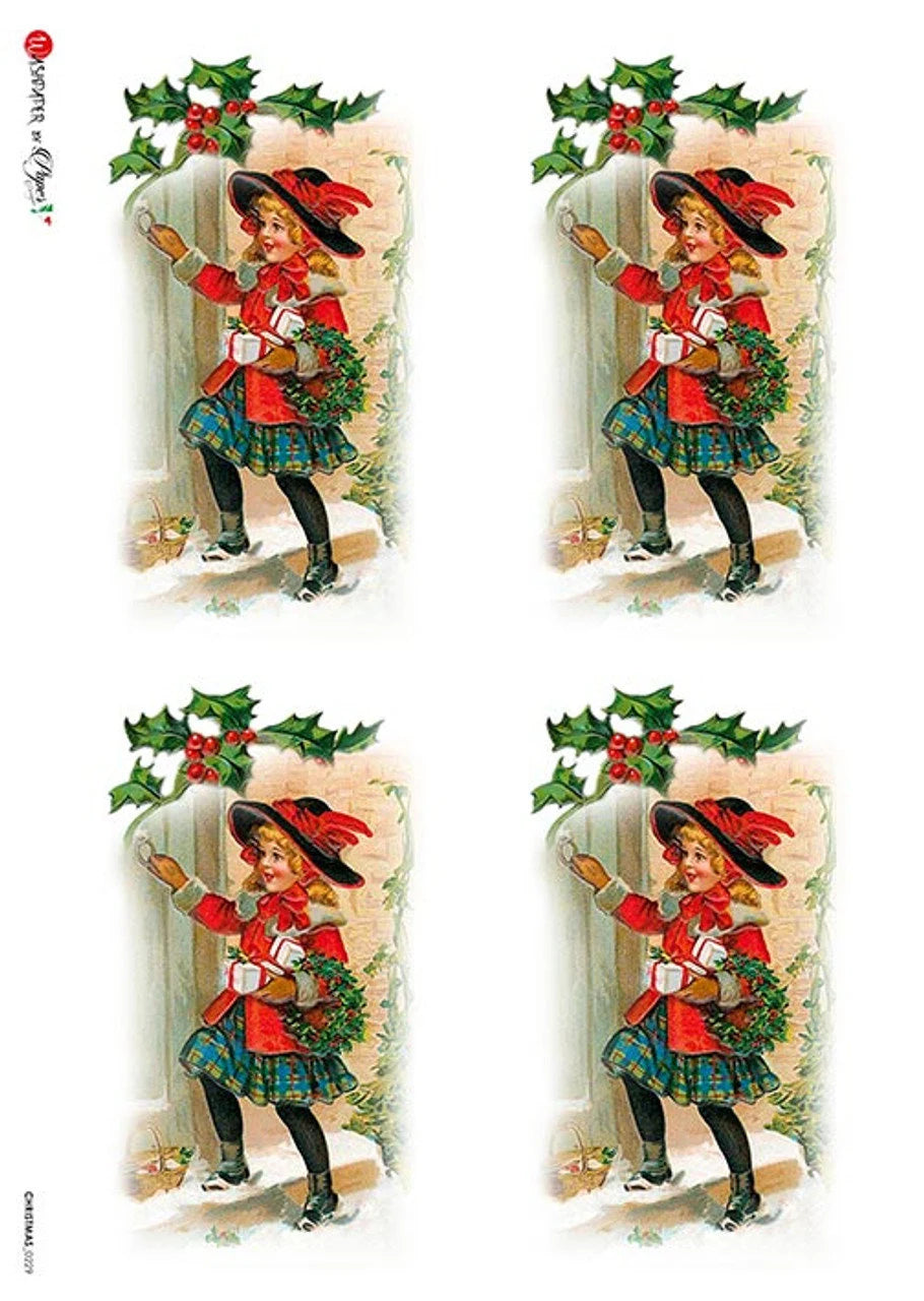 Paper Designs CHRISTMAS GIRL  A4 Decoupage Rice Paper #CHRISTMAS0229