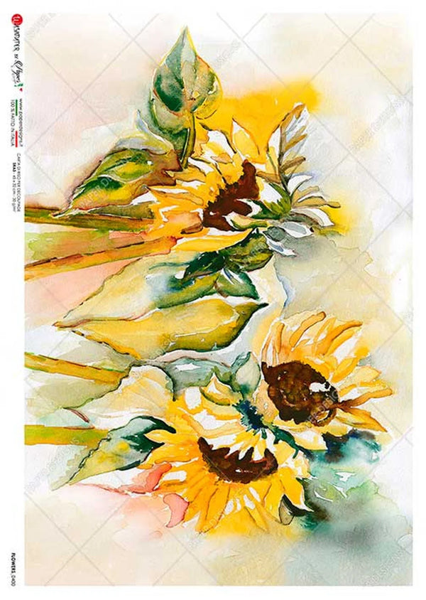 Paper Designs FLOWERS 0400 A4 Decoupage Rice Paper