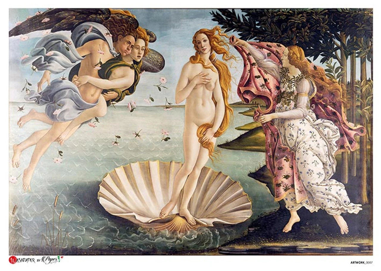 Paper Designs BOTTICELLI BIRTH of VENUS A4 Decoupage Rice Paper #ARTWORK0087