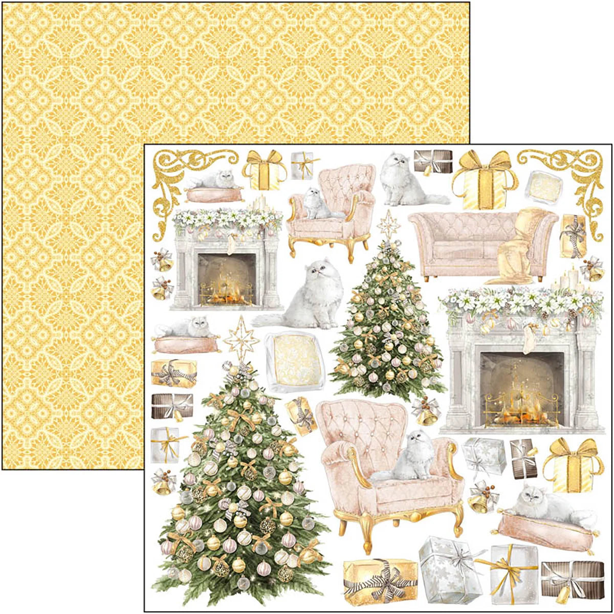 Ciao Bella SPARKLING CHRISTMAS 6X6 Fussy Cut Paper Pad 24 Sheets #CBQE069