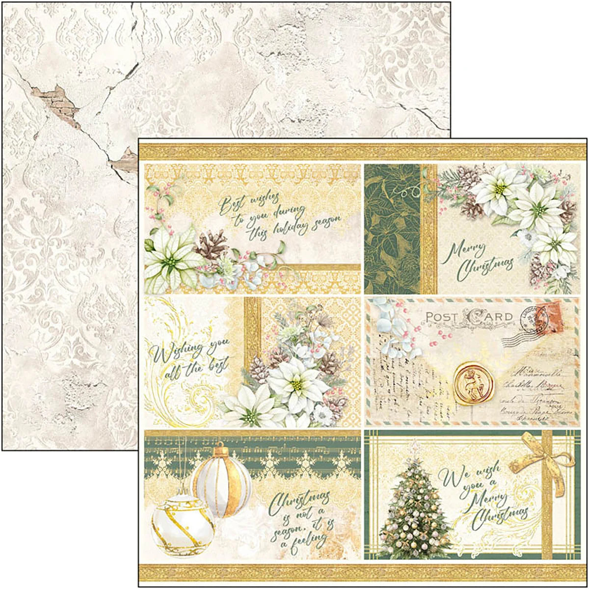 Ciao Bella SPARKLING CHRISTMAS 8x8 Paper Pad 12 Sheets #CBH069