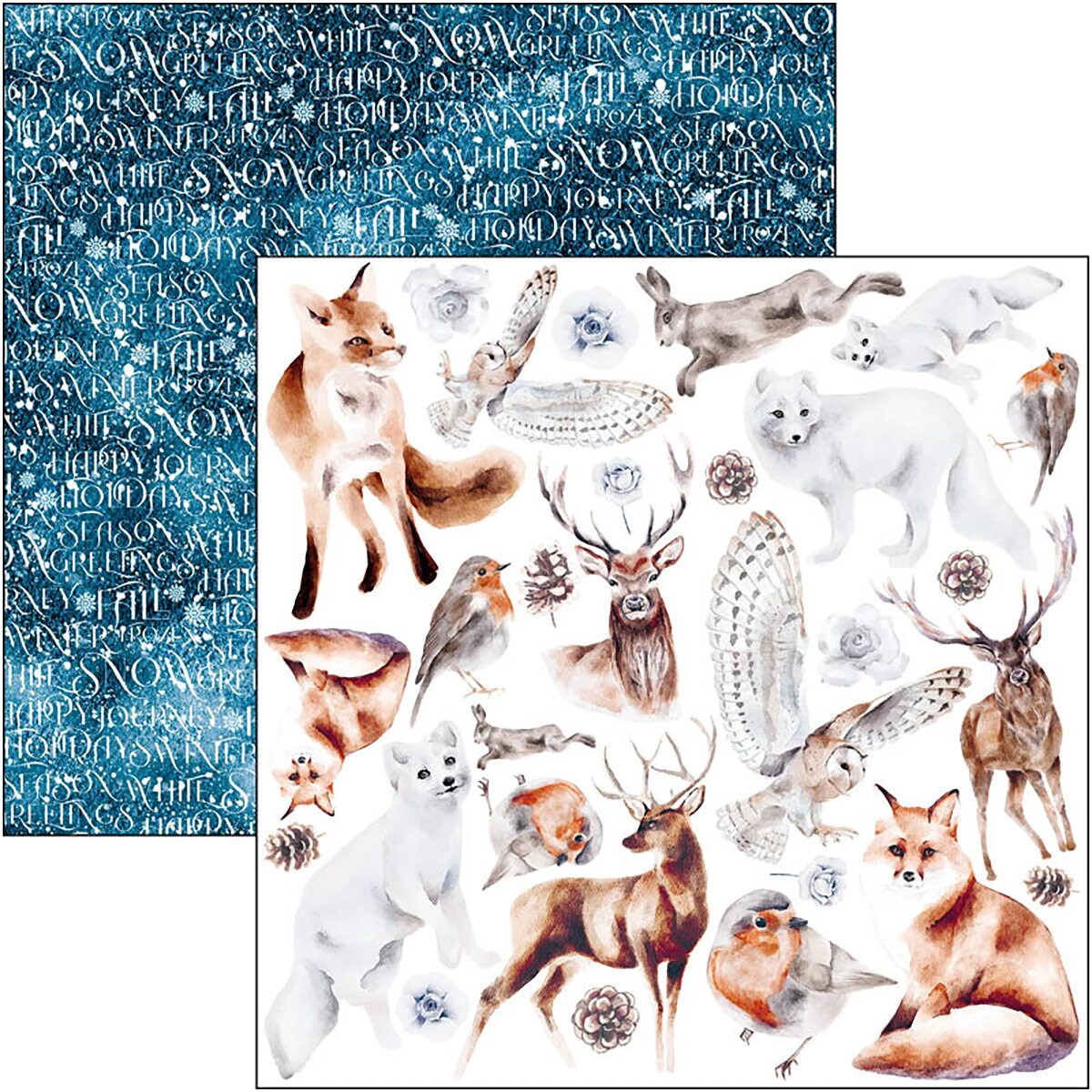 Ciao Bella WINTER JOURNEY 6X6 Fussy Cut Paper Pad 24 Sheets #CBQE068