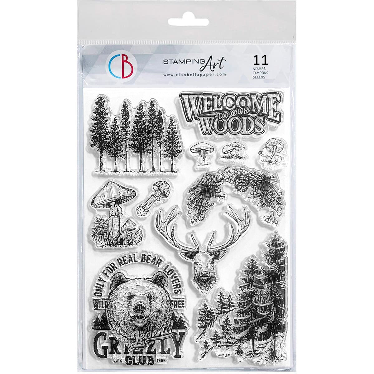 Ciao Bella WELCOME To Our WOODS Clear Stamp Set 6