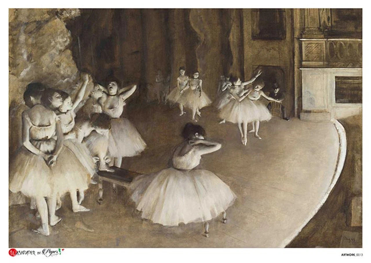 Paper Designs THE REHEARSAL of a Ballet Degas A4 Decoupage Rice Paper #ARTWORK 0013