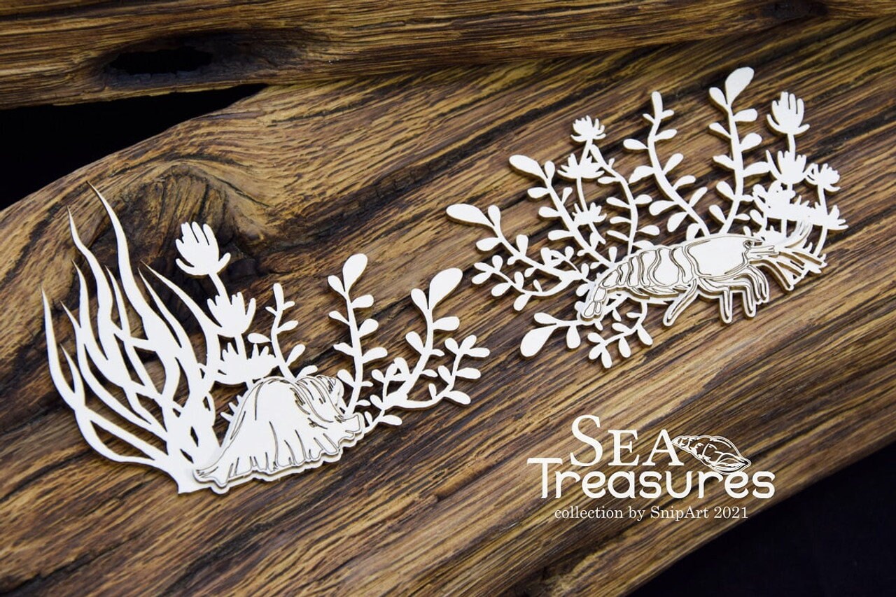 Snipart SEA TREASURES LAYERED Borders 2 Chipboard Embellishment #24985
