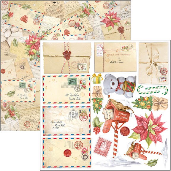 Ciao Bella DEAR SANTA 6X6 Fussy Cut Paper Pad 24 Sheets #CBQE070