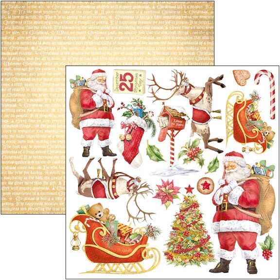 Ciao Bella DEAR SANTA 6X6 Fussy Cut Paper Pad 24 Sheets #CBQE070
