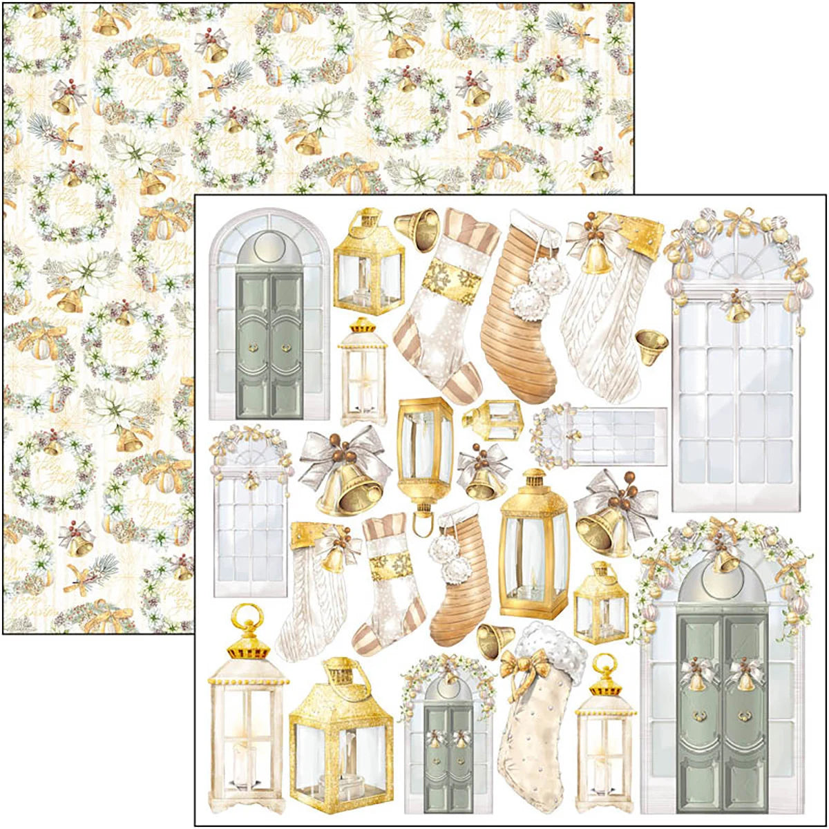 Ciao Bella SPARKLING CHRISTMAS 6X6 Fussy Cut Paper Pad 24 Sheets #CBQE069