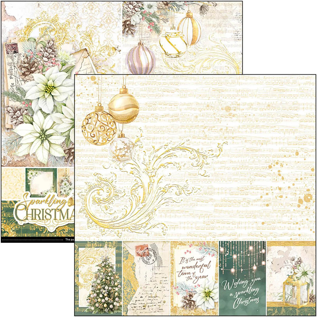 Ciao Bella SPARKLING CHRISTMAS A4 Creative Pad 12 Sheets #CBCL069