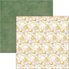 Two sheets of decorative paper with different patterns, one green and one with floral design.