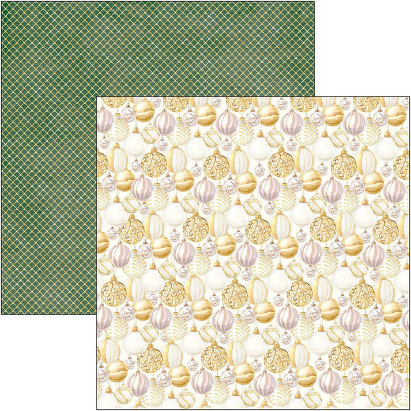 Two sheets of decorative paper with different patterns, one green and one with floral design.