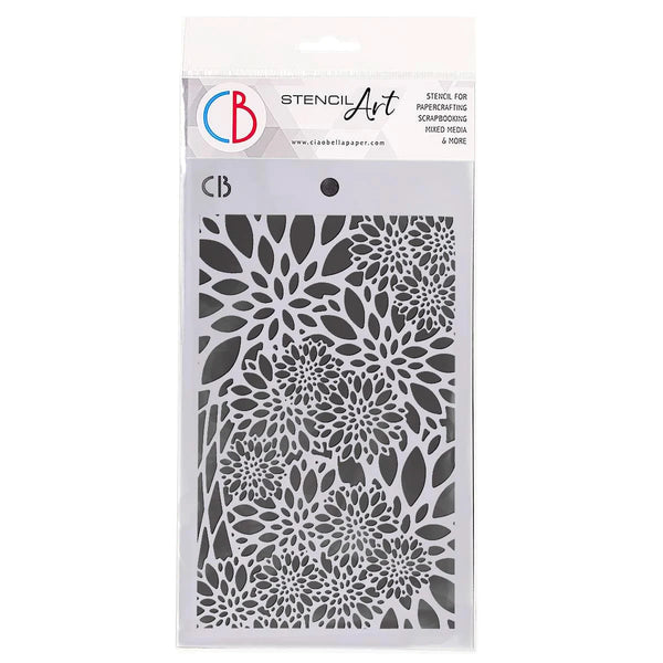 Ciao Bella POINSETTIA Texture Stencil 5" x 8"  #MS074