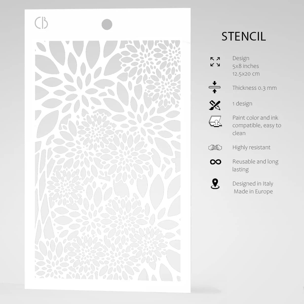 Ciao Bella POINSETTIA Texture Stencil 5