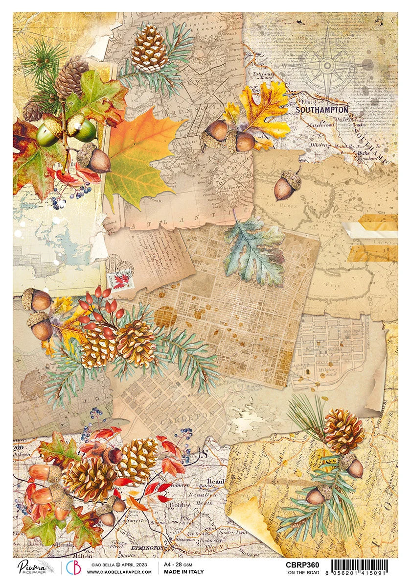Ciao Bella Into the Wild ON THE ROAD Decoupage Rice Paper A4 #CBRP360